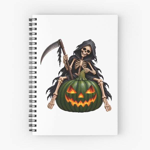 Item preview, halloween skeleton on pumpkin 3 designed and sold by natalik2024.