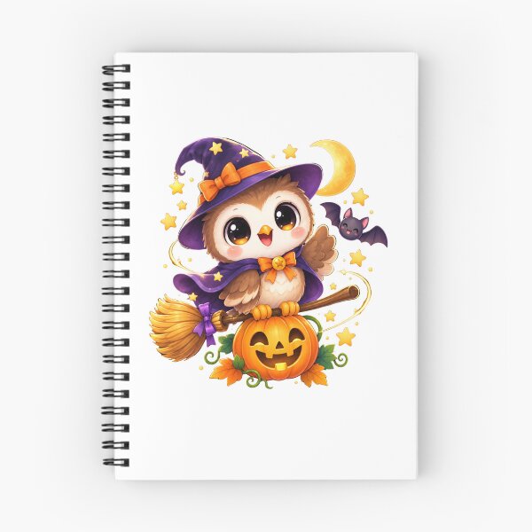 Item preview, Cute Halloween Witch Owl on Broom designed and sold by MySthore.