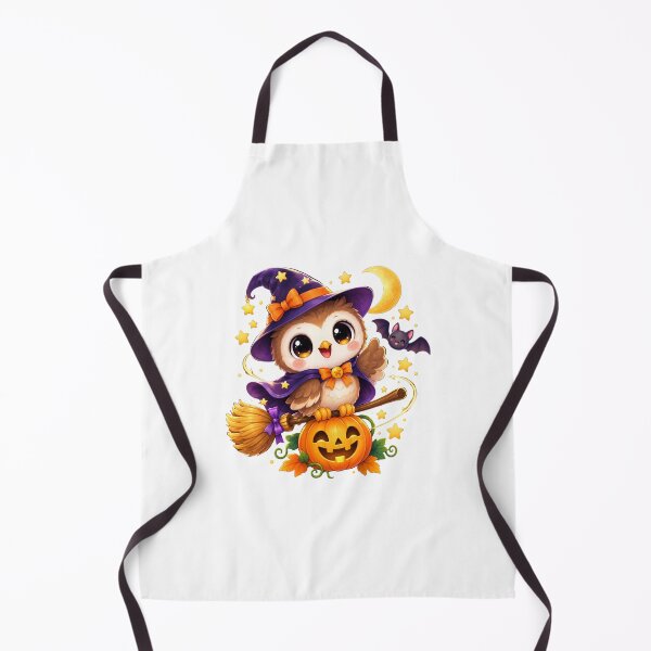 Item preview, Cute Halloween Witch Owl on Broom designed and sold by MySthore.