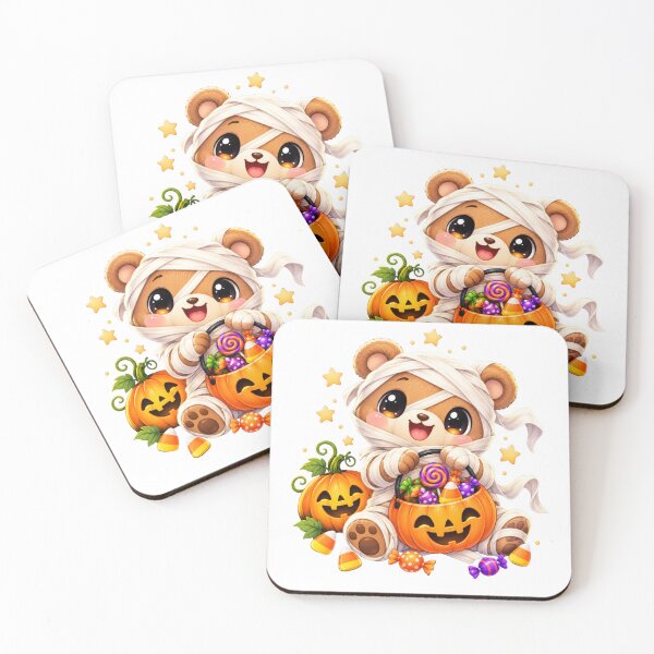Item preview, Cute Mummy Bear with Pumpkin Candy Bucket designed and sold by MySthore.
