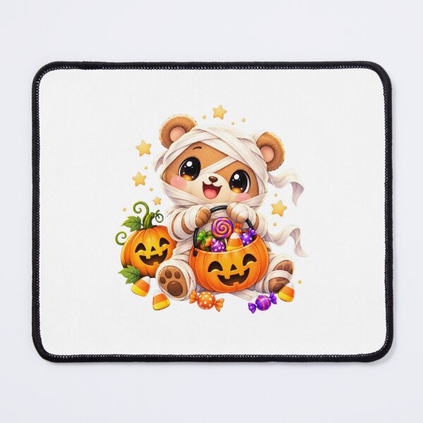 Item preview, Cute Mummy Bear with Pumpkin Candy Bucket designed and sold by MySthore.