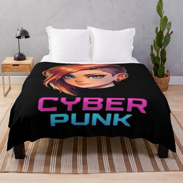 Item preview, Cyberpunk Gamer Girl Orange Hair Anime Art designed and sold by FABIOLA1970.