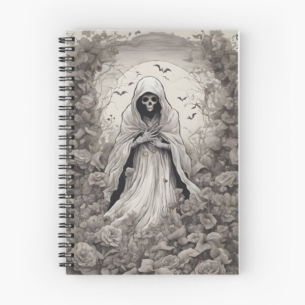 Item preview, Gothic Robed Skeleton Vintage Botanical Rose Archway Monochrome designed and sold by Uniquely Yours.