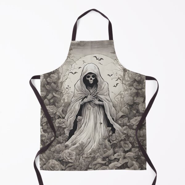 Item preview, Gothic Robed Skeleton Vintage Botanical Rose Archway Monochrome designed and sold by Uniquely Yours.
