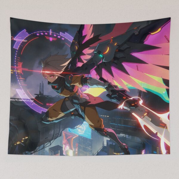 Item preview, Cyber Angel Flying High in Neon Light (V5) designed and sold by SabaMirzique.