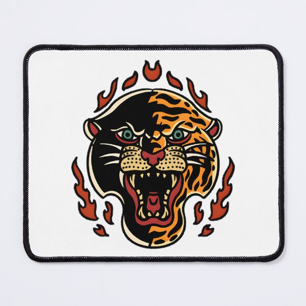 Item preview, Old School Panther and Tiger Tattoo Design with Bold Traditional Style designed and sold by TzmMedia.