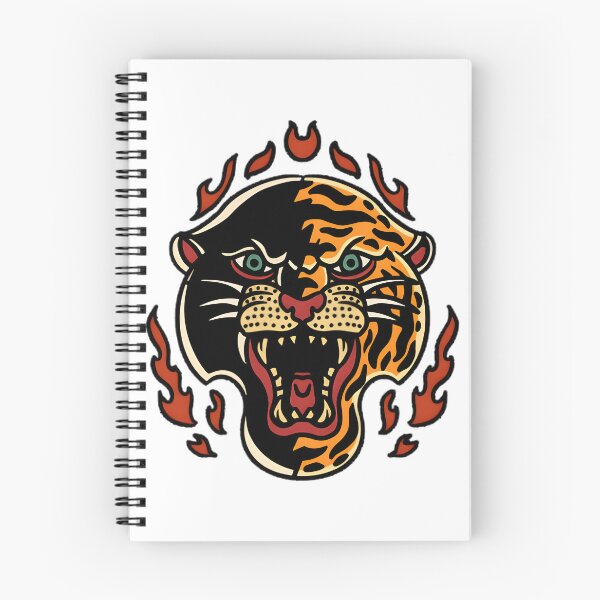 Item preview, Old School Panther and Tiger Tattoo Design with Bold Traditional Style designed and sold by TzmMedia.