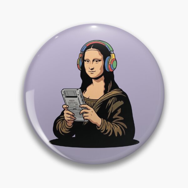 Item preview, Mona Lisa Playing A Retro Handheld designed and sold by Rare By Hero.
