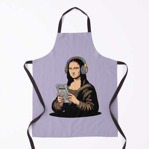 Item preview, Mona Lisa Playing A Retro Handheld designed and sold by Rare By Hero.
