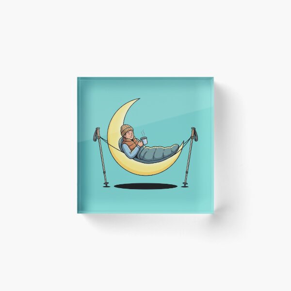 Item preview, Hiker Napping In A Crescent Moon Hammock designed and sold by Rare By Hero.