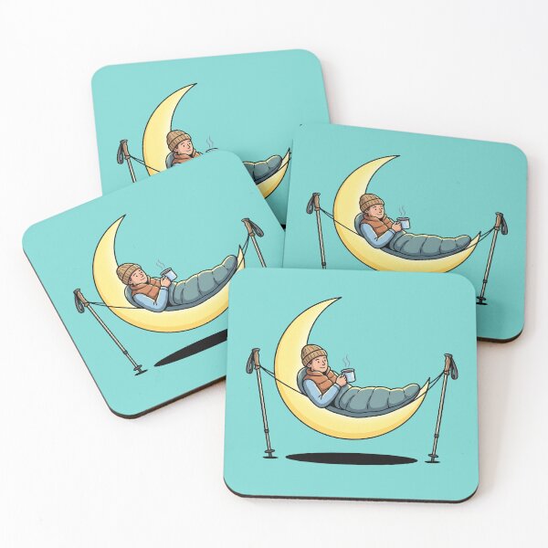 Item preview, Hiker Napping In A Crescent Moon Hammock designed and sold by Rare By Hero.