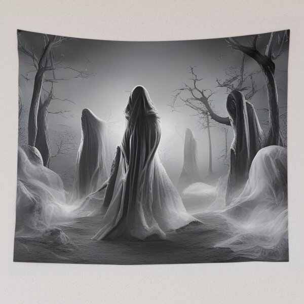 Item preview, Gothic Shrouded Wraith Figures Foggy Spooky Forest designed and sold by Uniquely Yours.