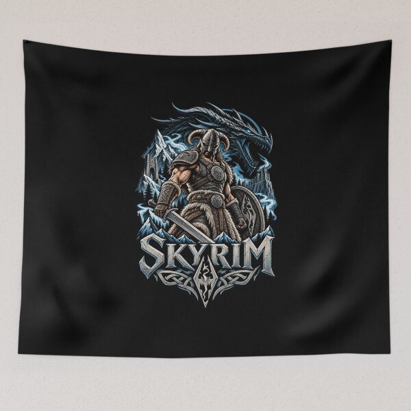 Item preview, Skyrim Dragonborn Nordic Warrior Dragon Fantasy designed and sold by Pandaburba.