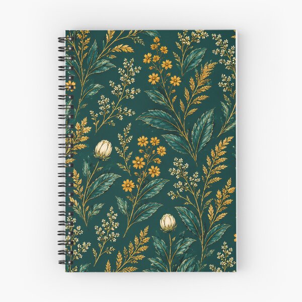 Item preview, Dark Green and Gold Botanical Floral Pattern designed and sold by aminz4.