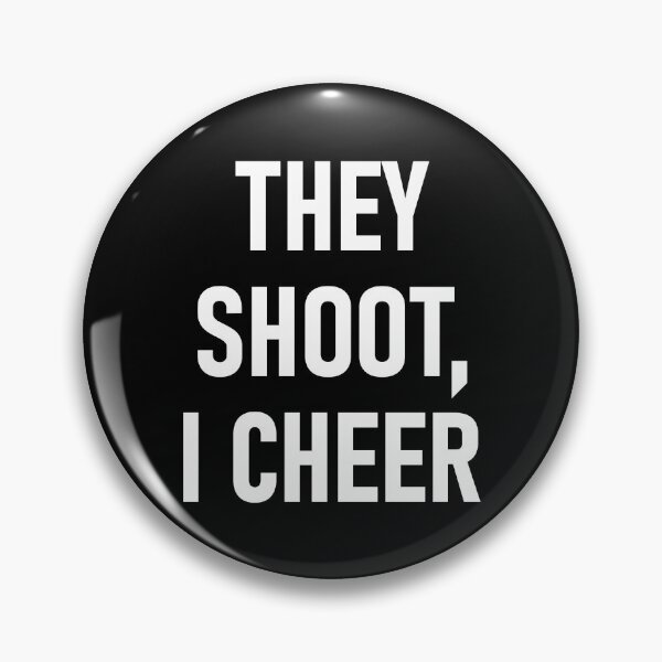 Item preview, They Shoot I Cheer Hockey Mom Funny Hockey Fan designed and sold by MoqunaDesign.