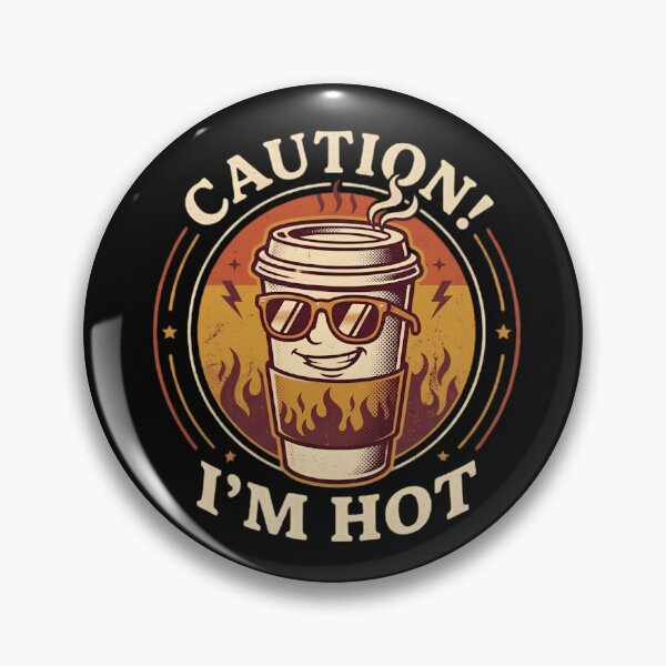 Item preview, Caution Im Hot Funny Hot Coffee Lovers Vintage designed and sold by Cree8if.