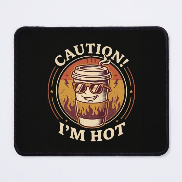 Item preview, Caution Im Hot Funny Hot Coffee Lovers Vintage designed and sold by Cree8if.