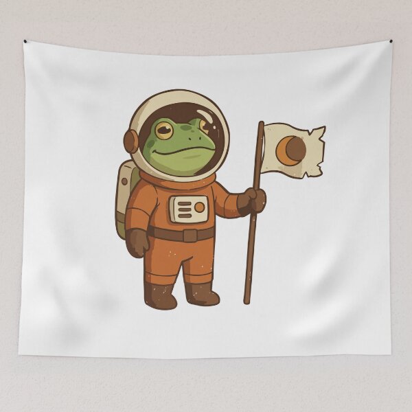 Item preview, Cute Astronaut Frog Illustration designed and sold by didiiii74210.