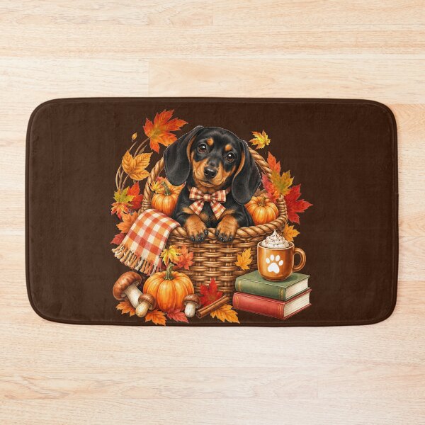Item preview, Dachshund Dog Autumn Harvest Basket Fall Dog Wiener Dog designed and sold by Cute & Sassy Custom Gifting Boutiques.
