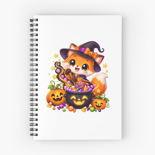 Item preview, Cute Halloween Witch Fox with Magical Candy Cauldron designed and sold by MySthore.