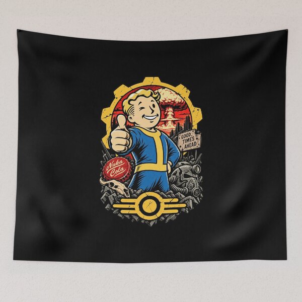 Item preview, Fallout Vault Boy Good Times Ahead Wasteland designed and sold by Pandaburba.