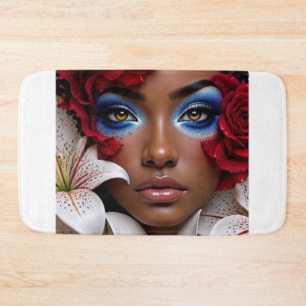 Item preview, Red Rose Beauty Portrait with Blue Makeup  designed and sold by LC&LCPlatform.