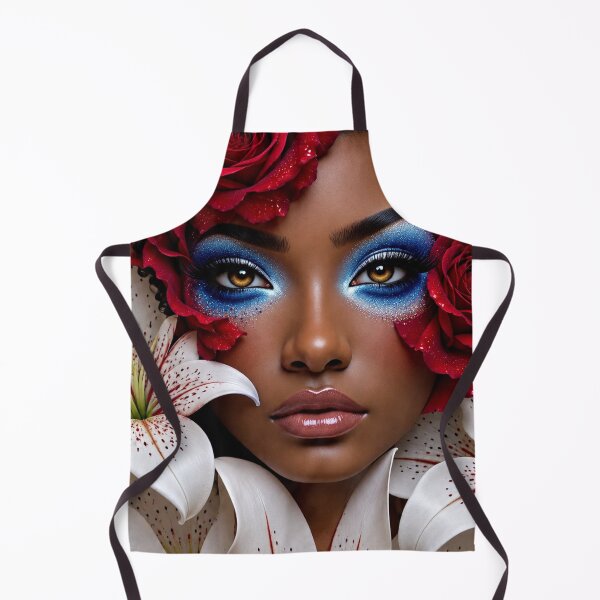Item preview, Red Rose Beauty Portrait with Blue Makeup designed and sold by LC&LCPlatform.