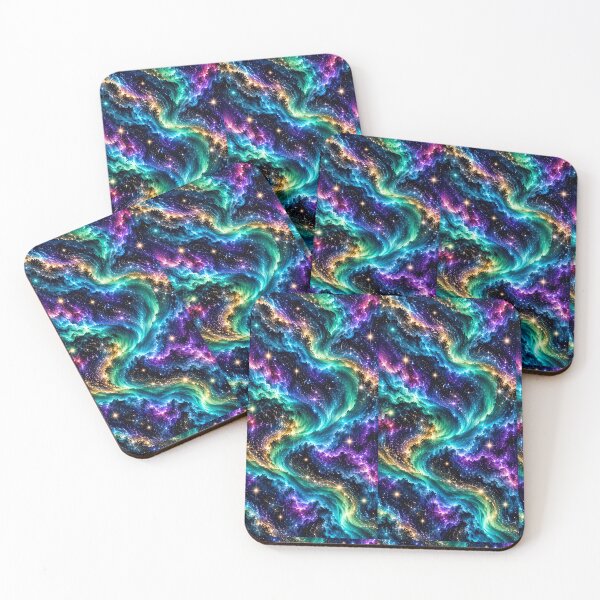 Item preview, Midnight Aurora – Cosmic Galaxy + Glowing Celestial Waves Pattern designed and sold by FaithArt777.