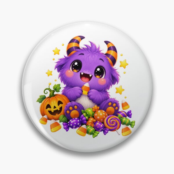 Item preview, Cute Purple Halloween Monster with Candy designed and sold by MySthore.