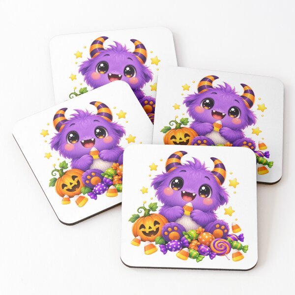 Item preview, Cute Purple Halloween Monster with Candy designed and sold by MySthore.