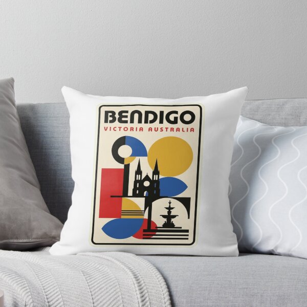 Item preview, Retro Bendigo Bauhaus Geometric Skyline designed and sold by k3rstman1.
