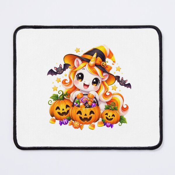 Item preview, Cute Halloween Unicorn Witch with Pumpkins and Candy designed and sold by MySthore.
