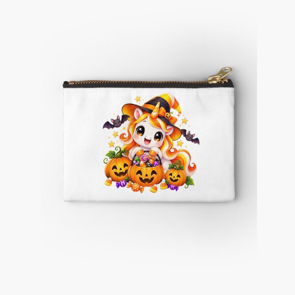 Item preview, Cute Halloween Unicorn Witch with Pumpkins and Candy designed and sold by MySthore.