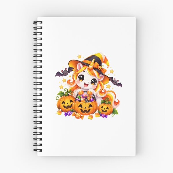 Item preview, Cute Halloween Unicorn Witch with Pumpkins and Candy designed and sold by MySthore.
