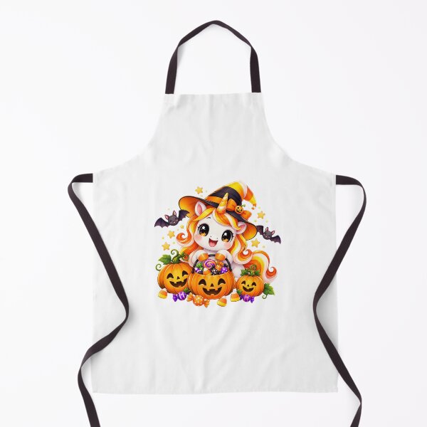 Item preview, Cute Halloween Unicorn Witch with Pumpkins and Candy designed and sold by MySthore.