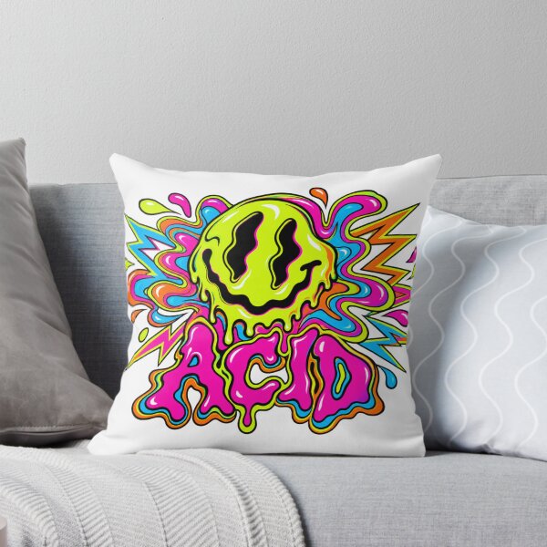 Item preview, "ACID" Psychedelic T-Shirt - Bold Trippy Smiley Graphic, Neon Streetwear Design designed and sold by THEGOLDENCROW.