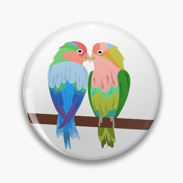 Item preview, Cute Lovebirds Couple Parrot Kissing Sticker designed and sold by Random Ink Society.