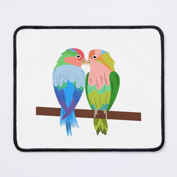 Item preview, Cute Lovebirds Couple Parrot Kissing Sticker designed and sold by Random Ink Society.