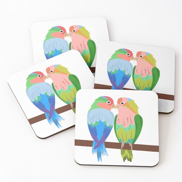 Item preview, Cute Lovebirds Couple Parrot Kissing Sticker designed and sold by Random Ink Society.