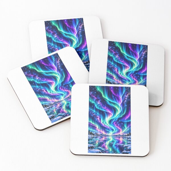 Item preview, Northern Lights – Colorful Aurora + Snowy Mountain Reflection Pattern designed and sold by FaithArt777.