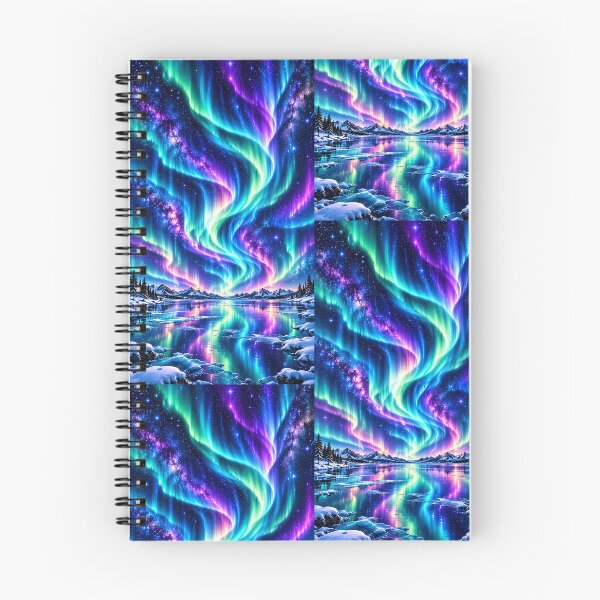Item preview, Northern Lights – Colorful Aurora + Snowy Mountain Reflection Pattern designed and sold by FaithArt777.