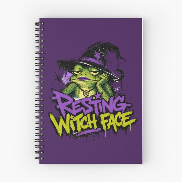 Item preview, Resting Witch Face Frog Halloween T-Shirt | Funny Sarcastic Witchy Toad Neon Purple Green Graffiti Spooky Season Gift designed and sold by illeN-Art-World.