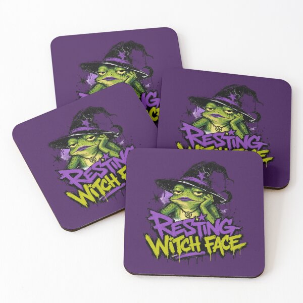Item preview, Resting Witch Face Frog Halloween T-Shirt | Funny Sarcastic Witchy Toad Neon Purple Green Graffiti Spooky Season Gift designed and sold by illeN-Art-World.