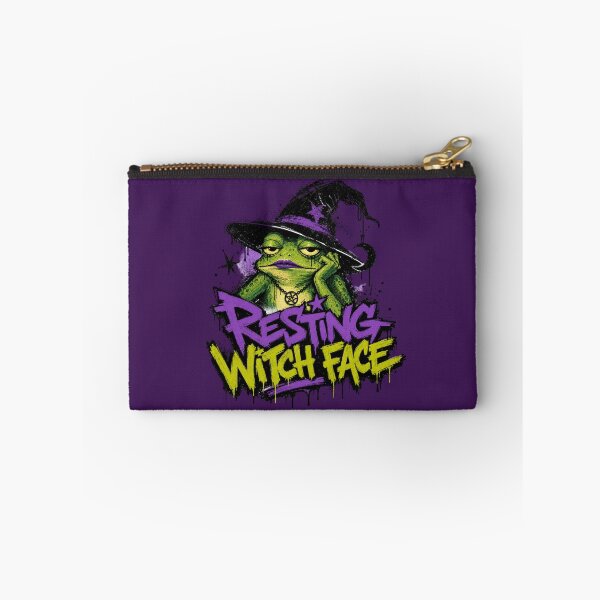Item preview, Resting Witch Face Frog Halloween T-Shirt | Funny Sarcastic Witchy Toad Neon Purple Green Graffiti Spooky Season Gift designed and sold by illeN-Art-World.
