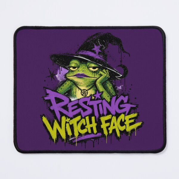 Item preview, Resting Witch Face Frog Halloween T-Shirt | Funny Sarcastic Witchy Toad Neon Purple Green Graffiti Spooky Season Gift designed and sold by illeN-Art-World.