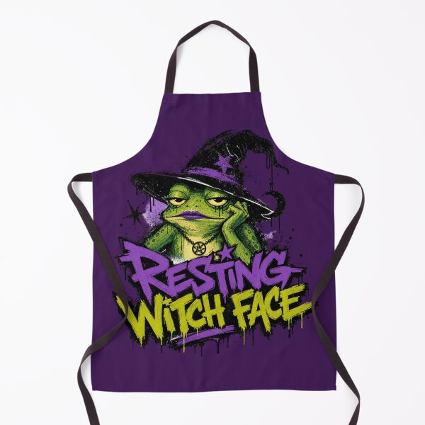 Item preview, Resting Witch Face Frog Halloween T-Shirt | Funny Sarcastic Witchy Toad Neon Purple Green Graffiti Spooky Season Gift designed and sold by illeN-Art-World.
