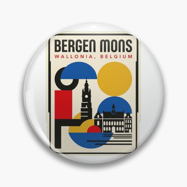 Item preview, Retro Bergen Mons Bauhaus Geometric Skyline designed and sold by k3rstman1.
