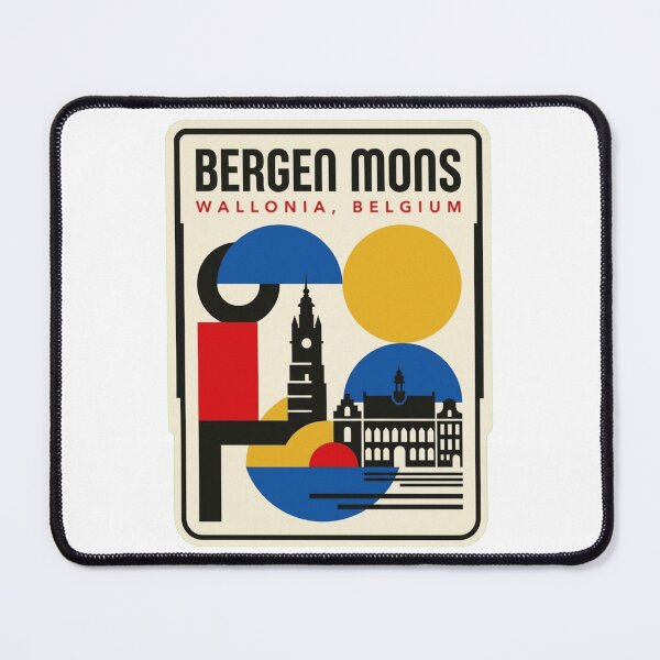 Item preview, Retro Bergen Mons Bauhaus Geometric Skyline designed and sold by k3rstman1.