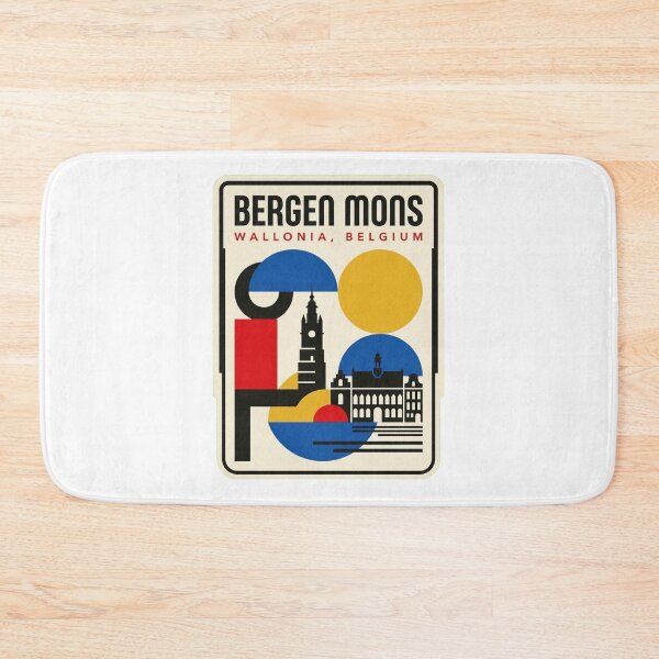 Item preview, Retro Bergen Mons Bauhaus Geometric Skyline designed and sold by k3rstman1.