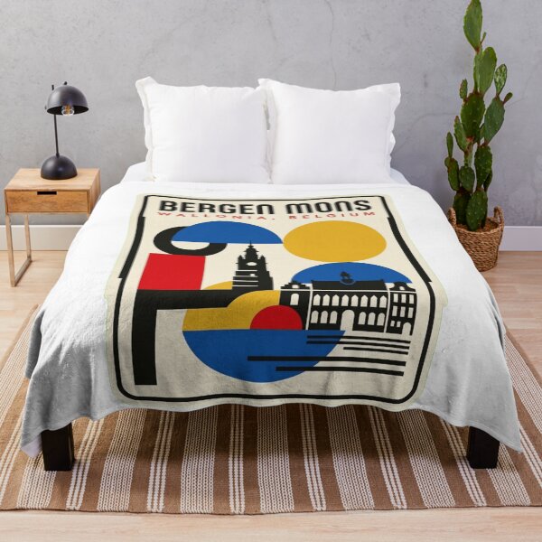 Item preview, Retro Bergen Mons Bauhaus Geometric Skyline designed and sold by k3rstman1.
